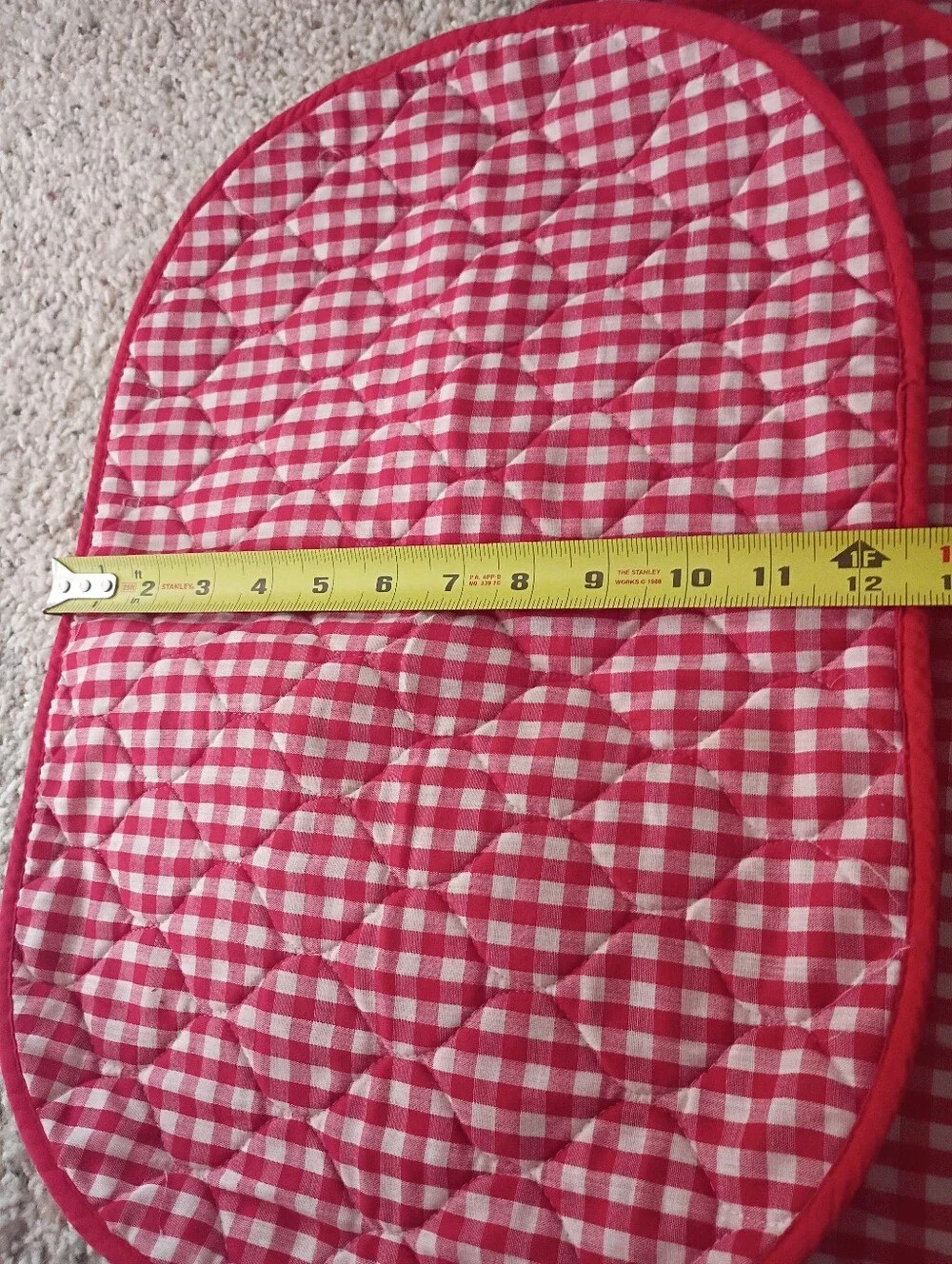 Vintage, Red Floral Quilted Placemat Set